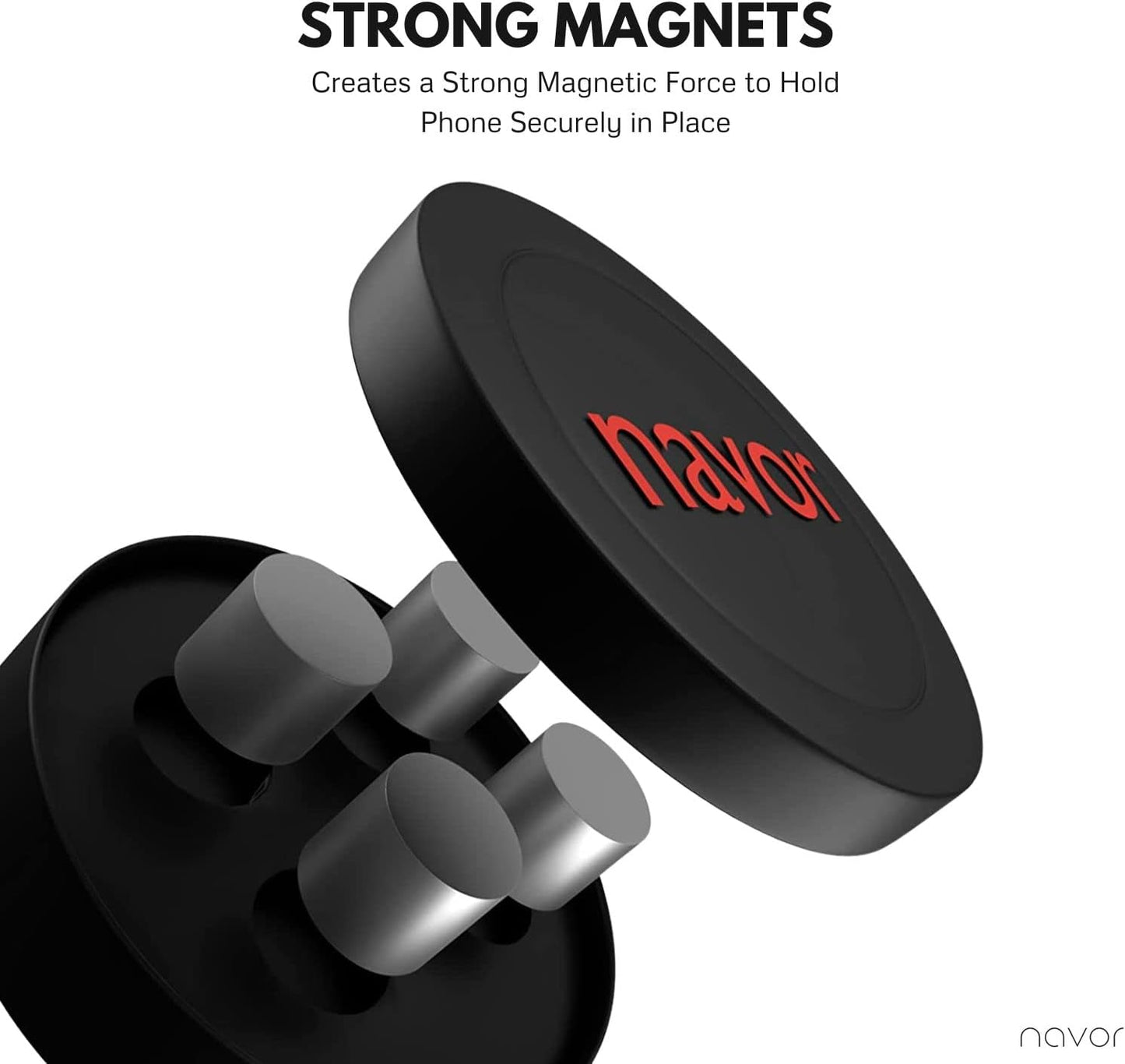 Universal Air Vent Magnetic Car Mount Holder in Black - Car Phone Holder Mount with Fast Swift-Snap Technology - Cell Phone Holder for Phones and Mini Tablets - Magnetic Phone Mount - 3 Pack