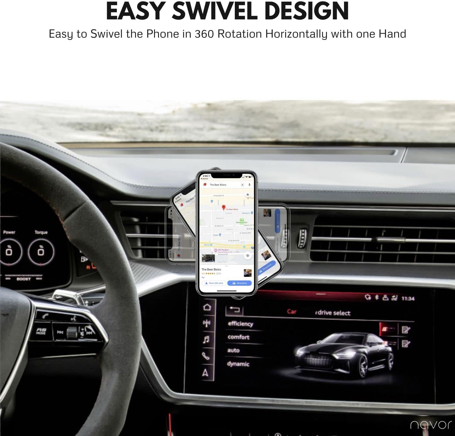 Universal Air Vent Magnetic Car Mount Holder in Black - Car Phone Holder Mount with Fast Swift-Snap Technology - Cell Phone Holder for Phones and Mini Tablets - Magnetic Phone Mount - 3 Pack