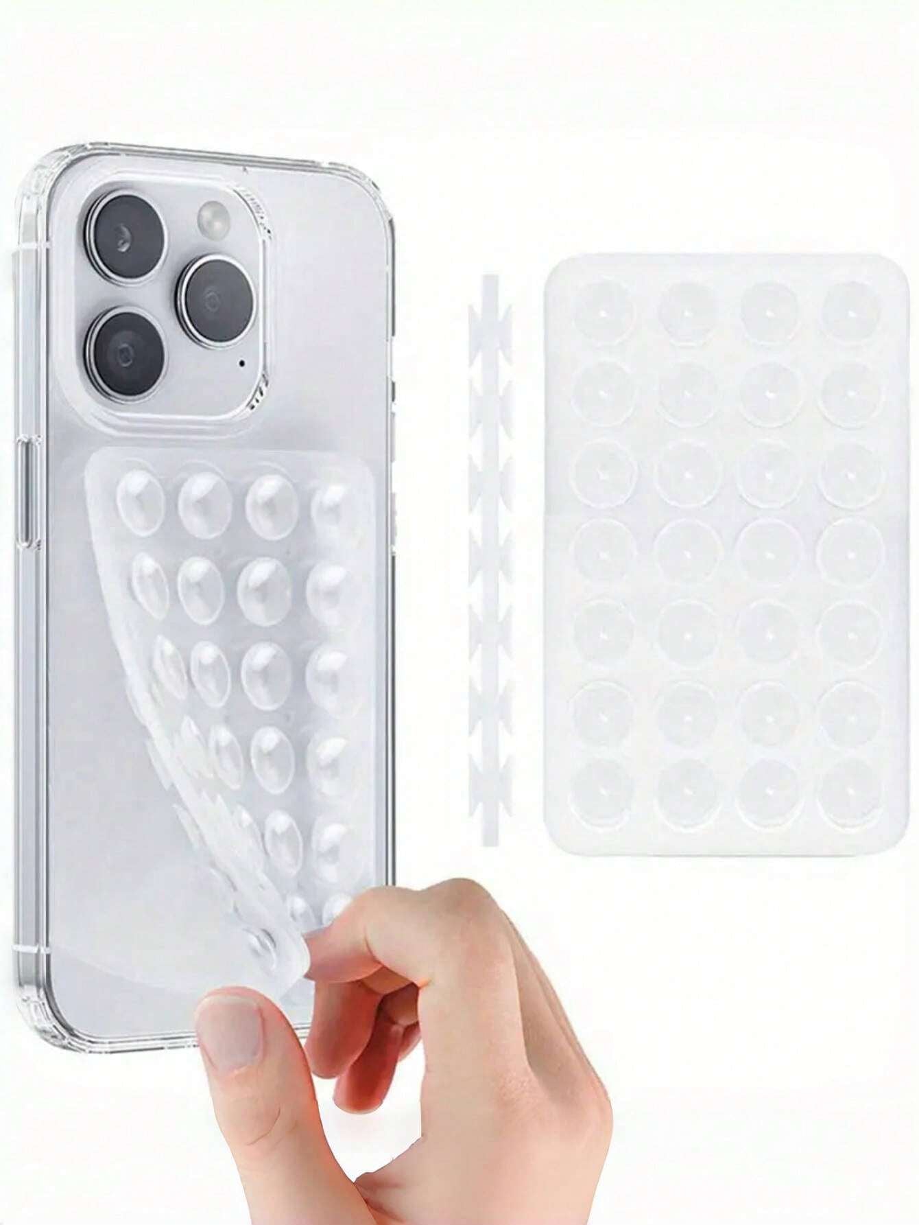 1Pc Silicone Phone Sticky Grip Handle, Suction Phone Case Stand, Hands-Free Sticky Phone Handle for Selfie and Video, Mobile Finger Grip Stand