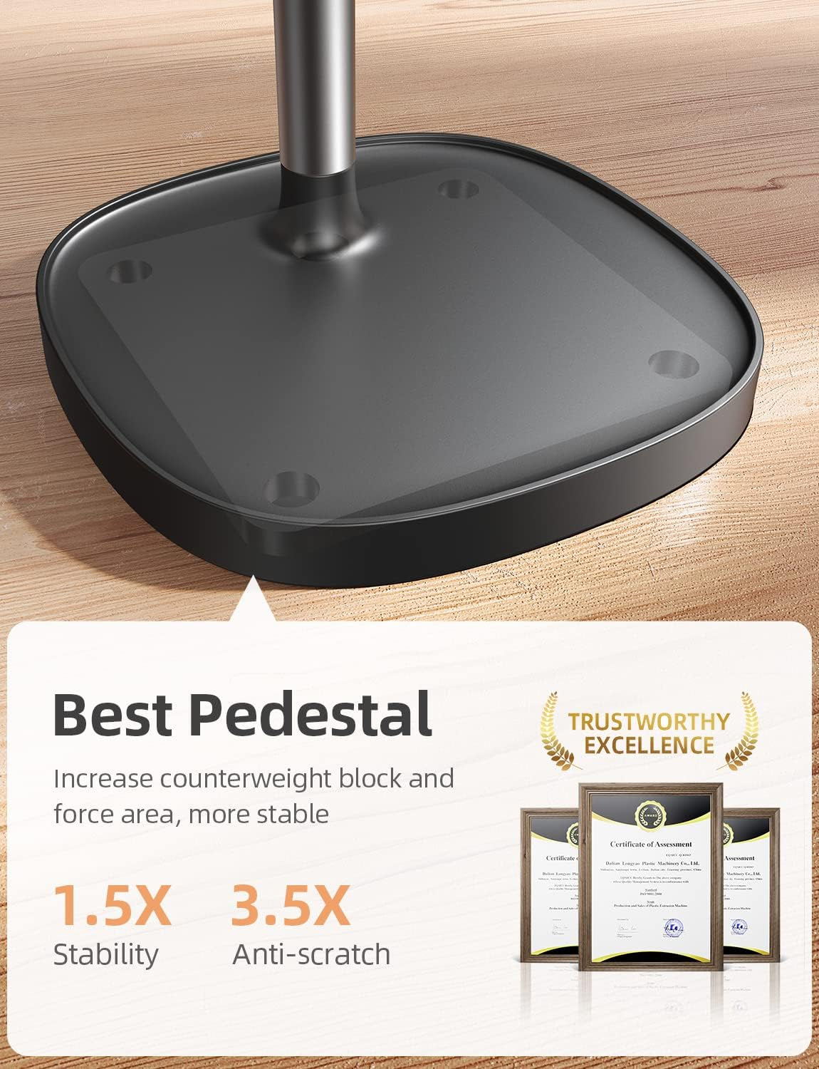 Cell Phone Stand Adjustable for Iphone Phone Holder for Desk, Office Desk Accessories Computer PC for Iphone Stand Gaming Essentials Fit Otterbox Case Phones Switch Kindle Ipad Air Tablet 4-10In